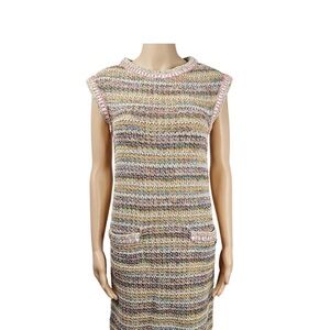Chanel Multicolor Knit Sleeveless Dress like new size 36